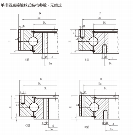 (QU系列)單排四點接觸球式回轉支承無齒