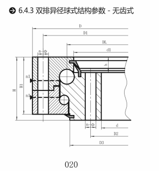(020系列)雙排球式回轉支承無齒